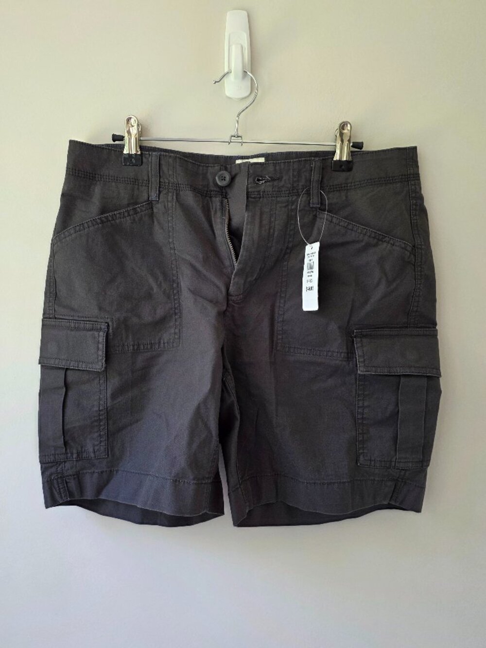 L.L. Bean Granite Gray Stretch Canvas Cargo Shorts Favorite Fit 8 REG NEW